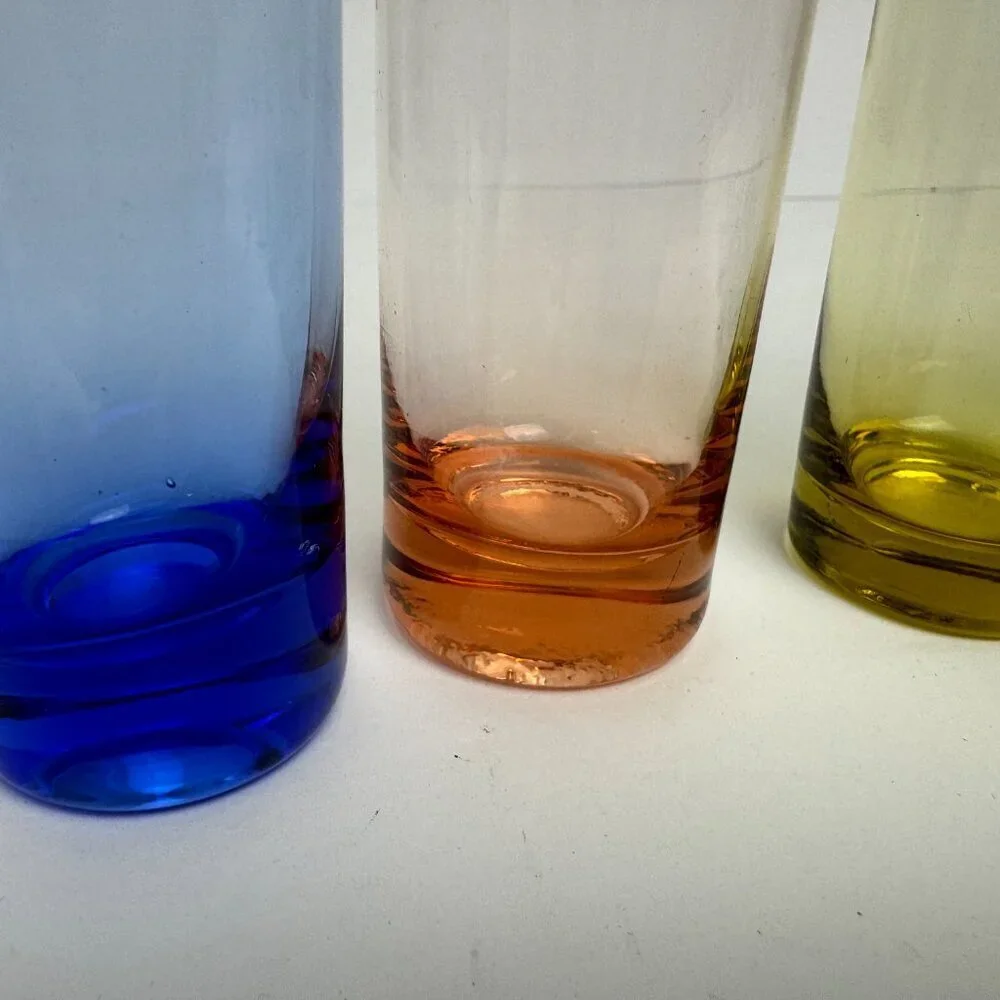 Vintage Set of 6  Shot Glasses Multi Colors 4.25